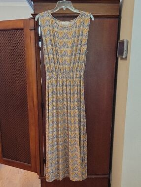 Natural Life | Bohemian Boho Sleeveless Floral Maxi Dress Resortwear Vacation M